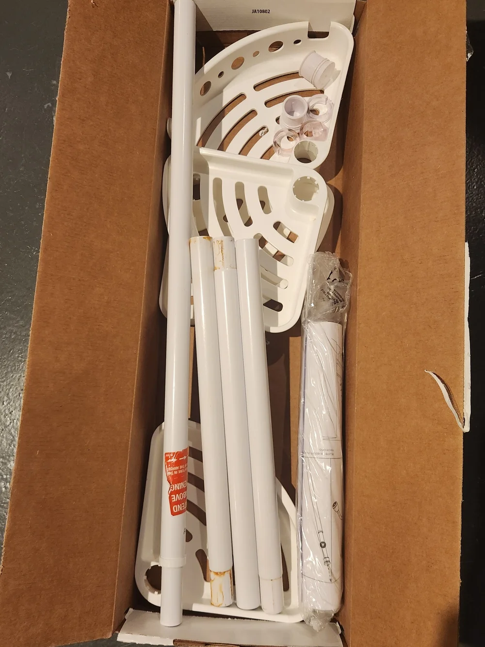 White Shower Tension-Rod Wall Shelf